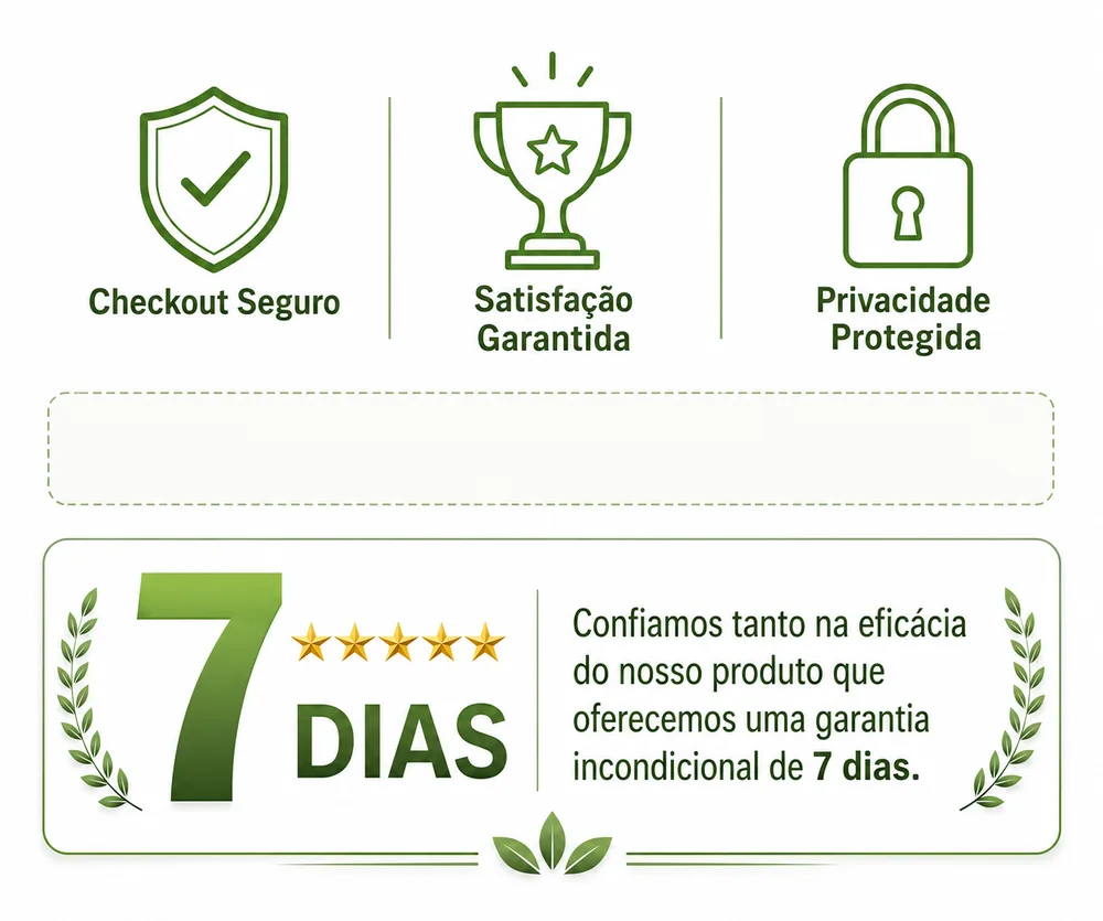 Checkout seguro, satisfação garantida e 7 dias de garantia